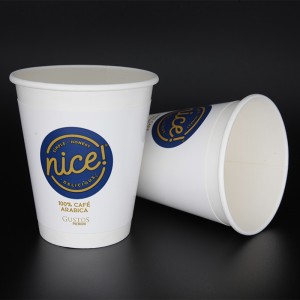 12 \\/ 16oz Doppelhülsen isolieren umweltfreundliche Tassen Heiße und kalte Tassen aus Papier